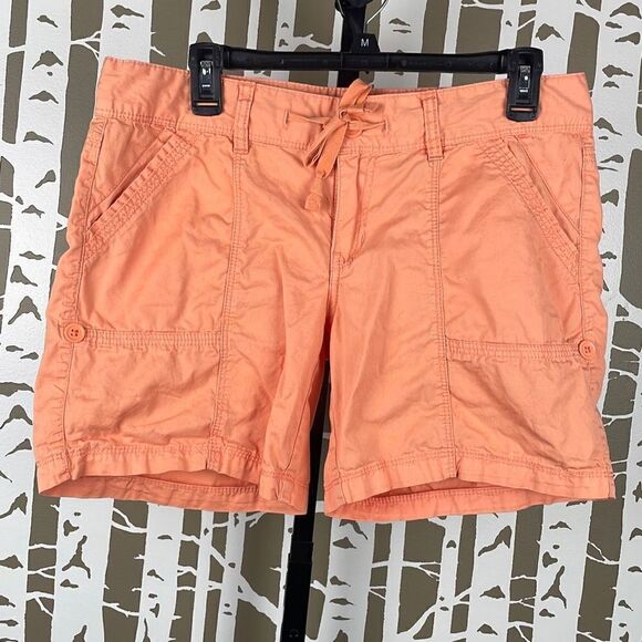 Tangerine Orange Roll Tab Shorts 11 - Picture 2 of 8